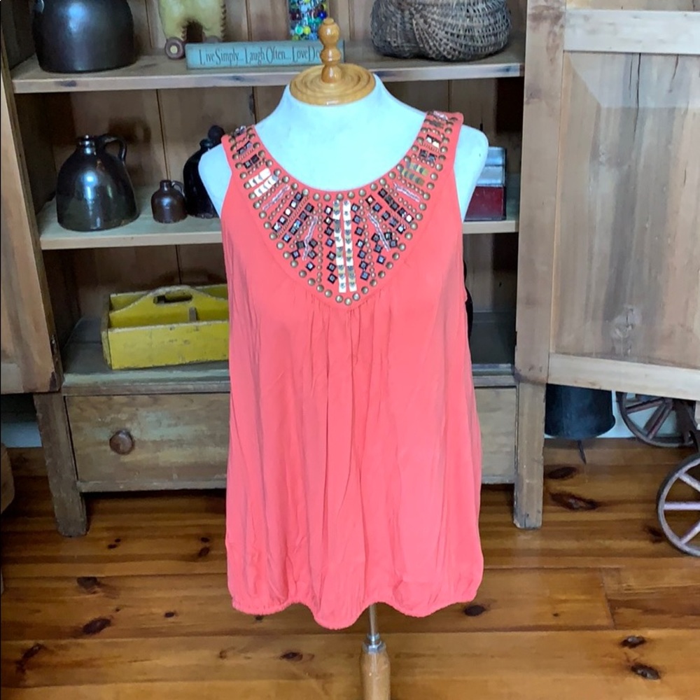 Style&Co Medium Melon Sleeveless Top